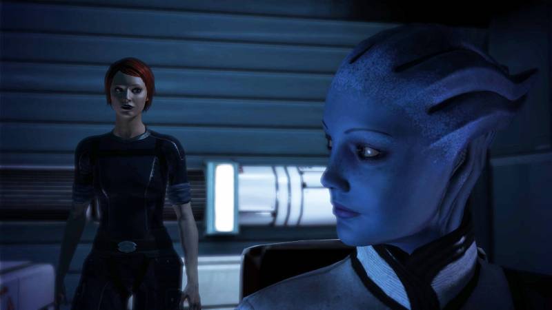 Шепард, фемШепард, Shepard, femShepard, Лиара, Т'Сони, Liara, T'Soni, азари, asari, Нормандия, каюта