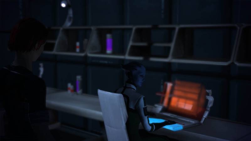 Шепард, фемШепард, Shepard, femShepard, Лиара, Т'Сони, Liara, T'Soni, азари, asari, Нормандия, каюта